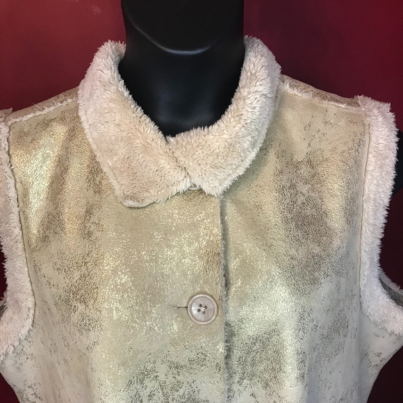 Casual Identity Faux Shearling Vest Size XL* - Picture 3 of 8